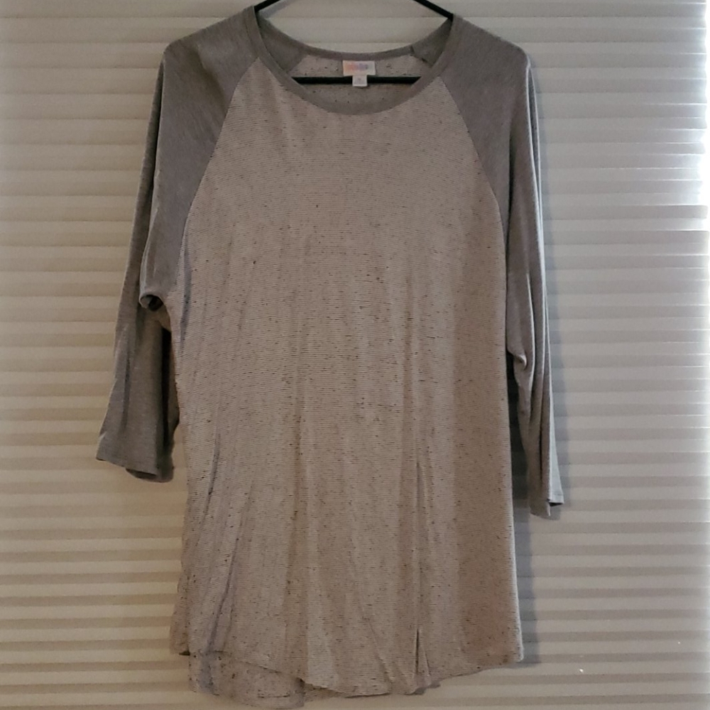 Lularoe XL Randy grey microstripe